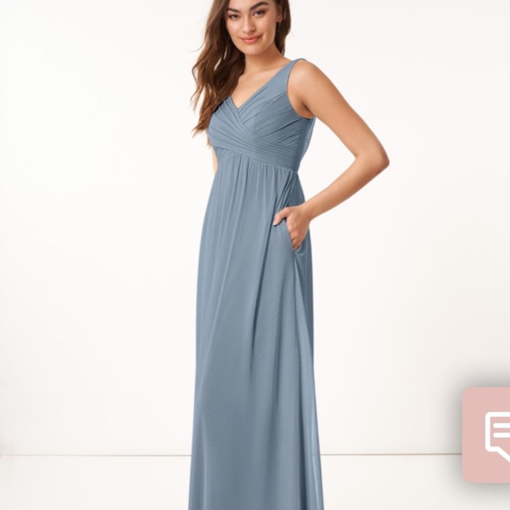 Azazie blue bridesmaid dress